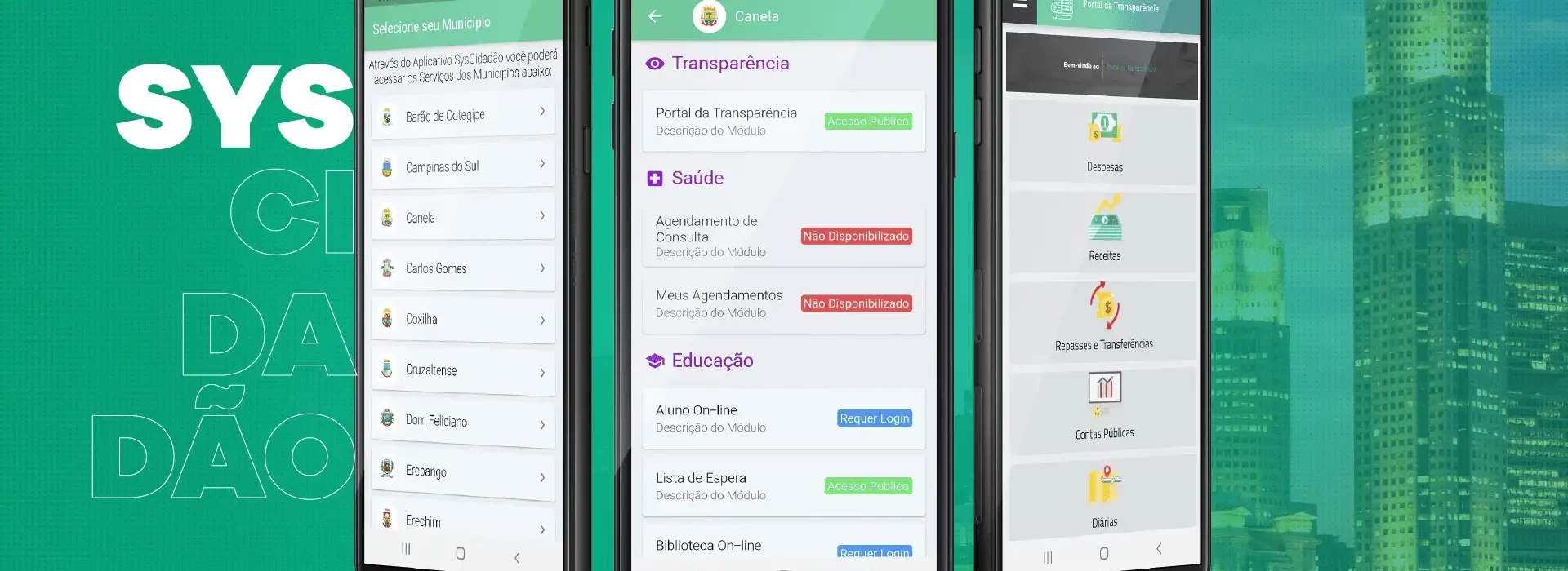 Aplicativo Android e iOS SysCidadão Aplicativo Android e iOS SysCidadão